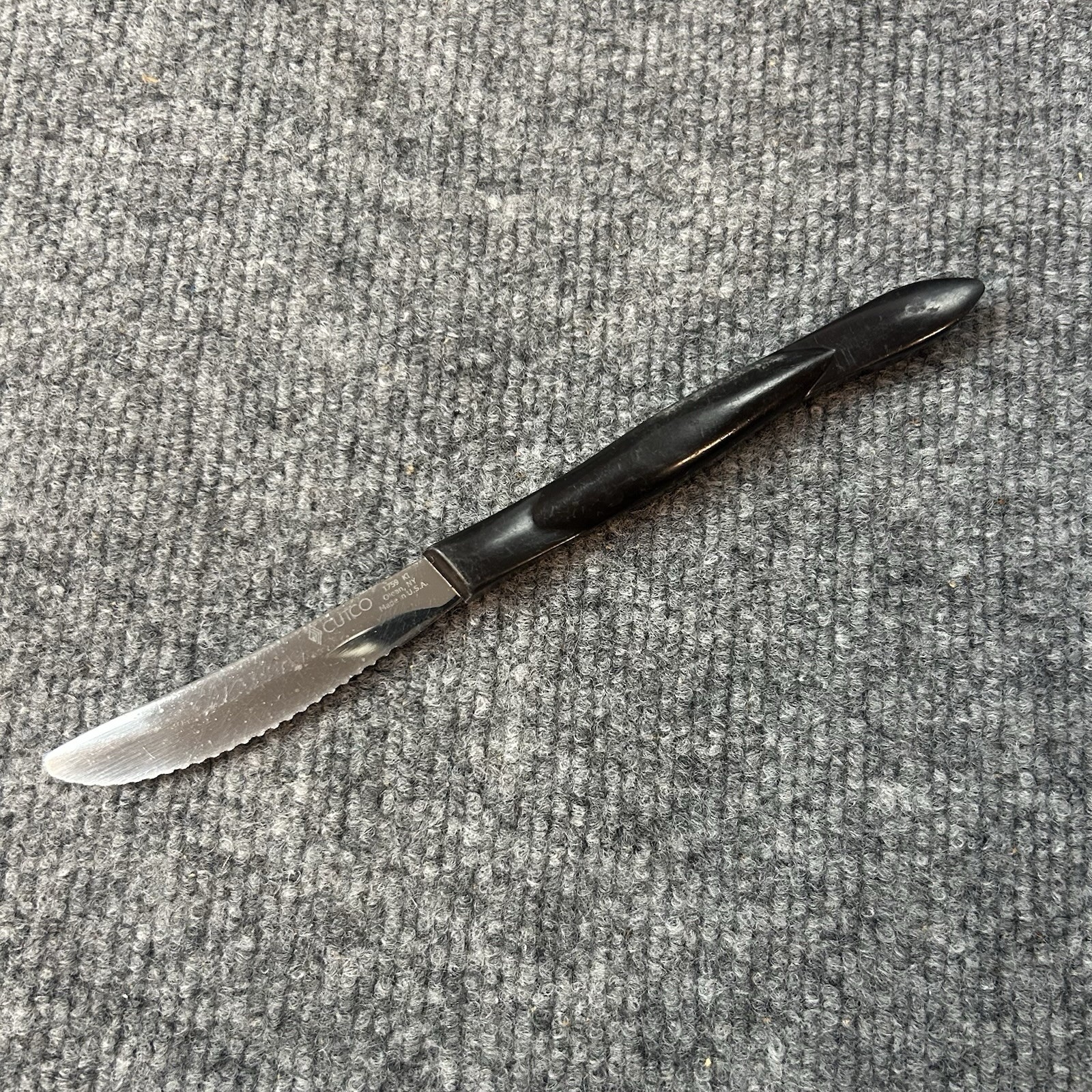 CUTCO Brown Swirl Handle Stainless Carver Serrated Steak Knife 1759 USA