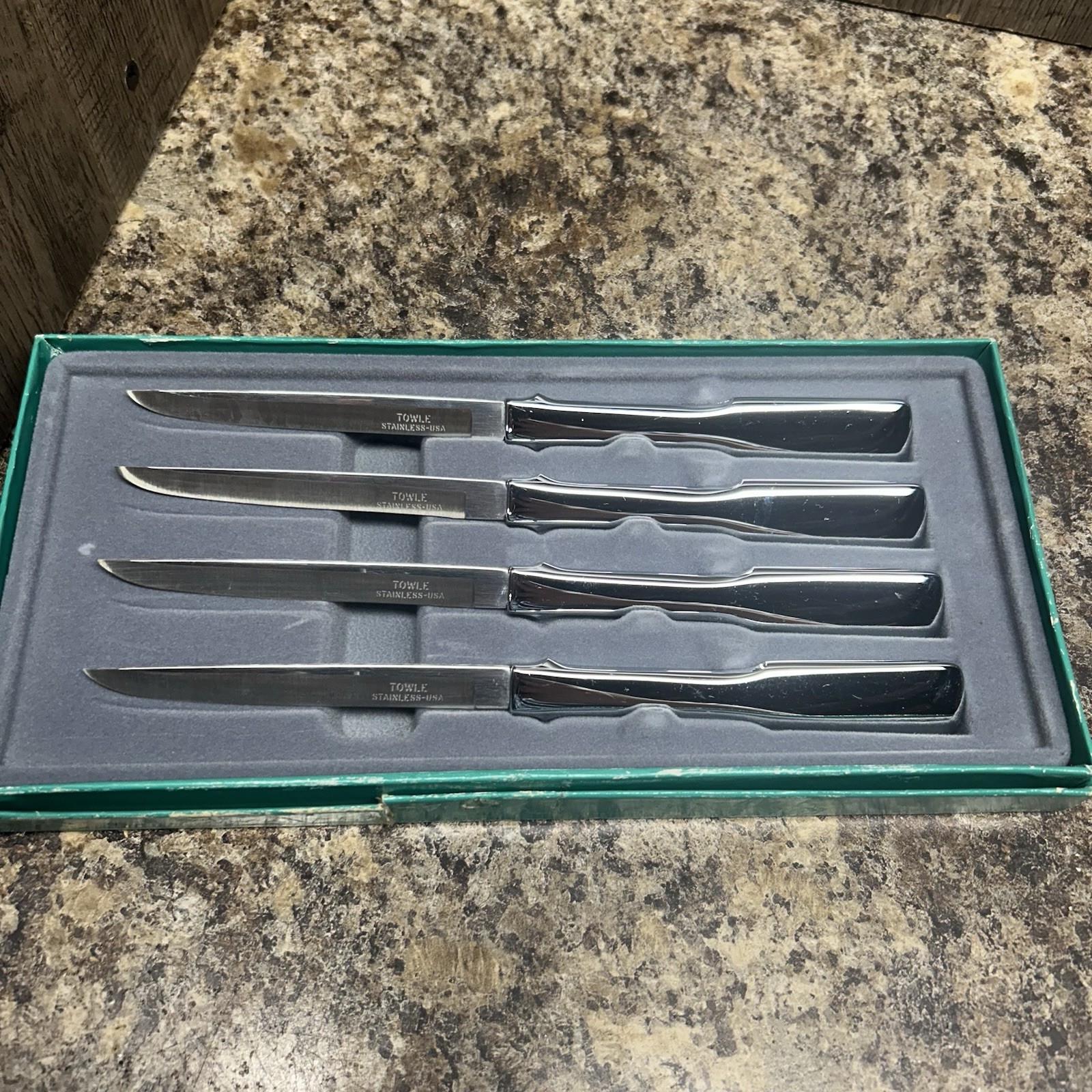 Towle Stainless Steel Steak Knives Set of 4 Silver Straight Edge