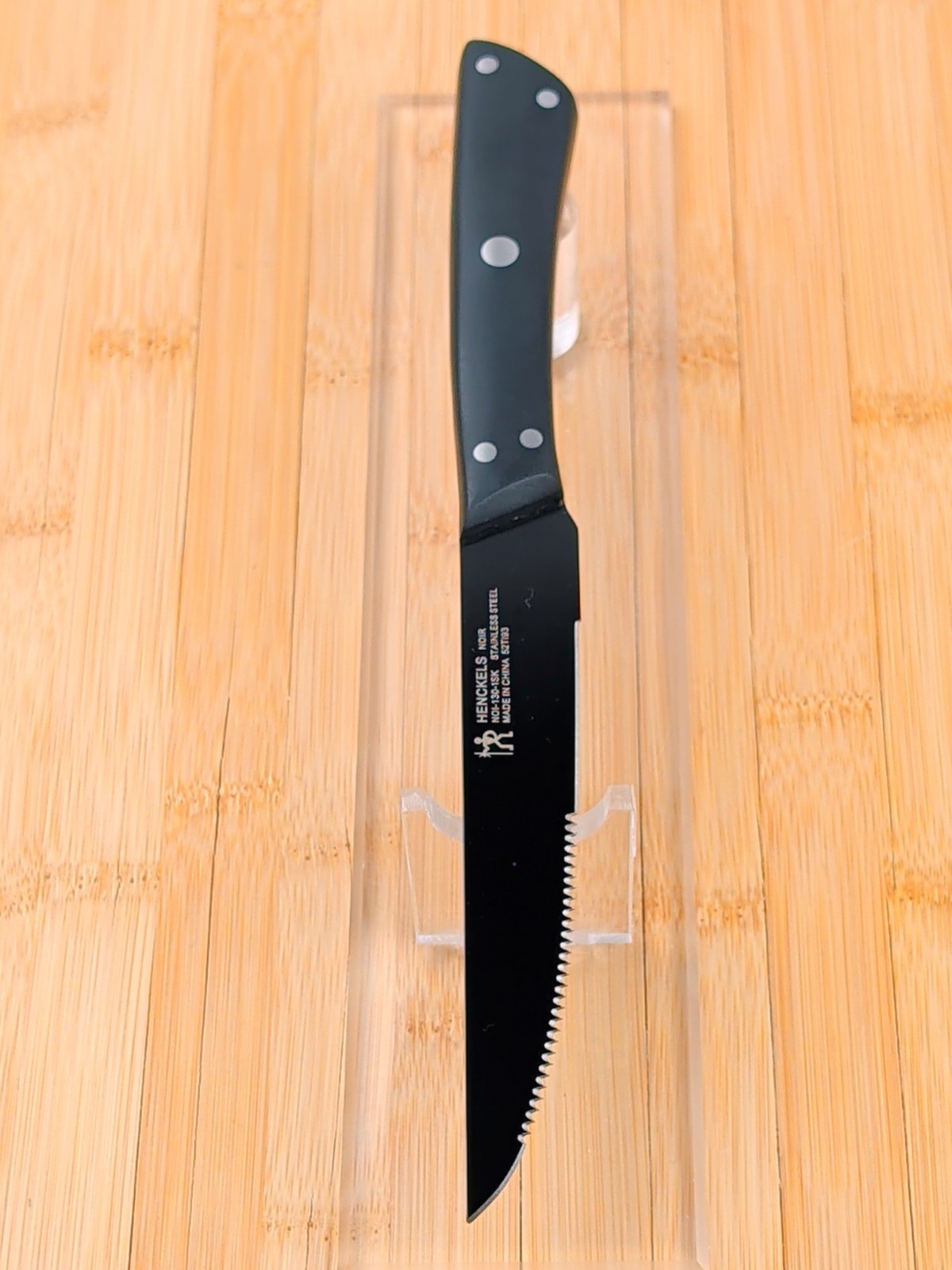 Henckels NOIR 4.5in STEAK Knife, BLACK Stainless Blade & ABS Handle, NOI-130-1SK