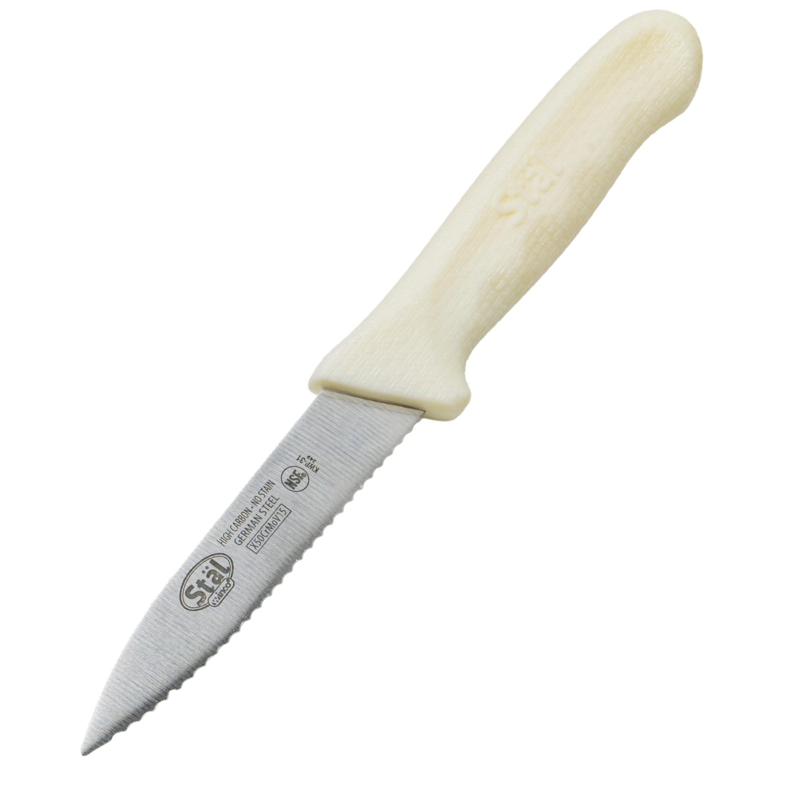 2 PCS 3.5 Inch CommercialGrade Serrated Paring Knife White Kitchen Tool