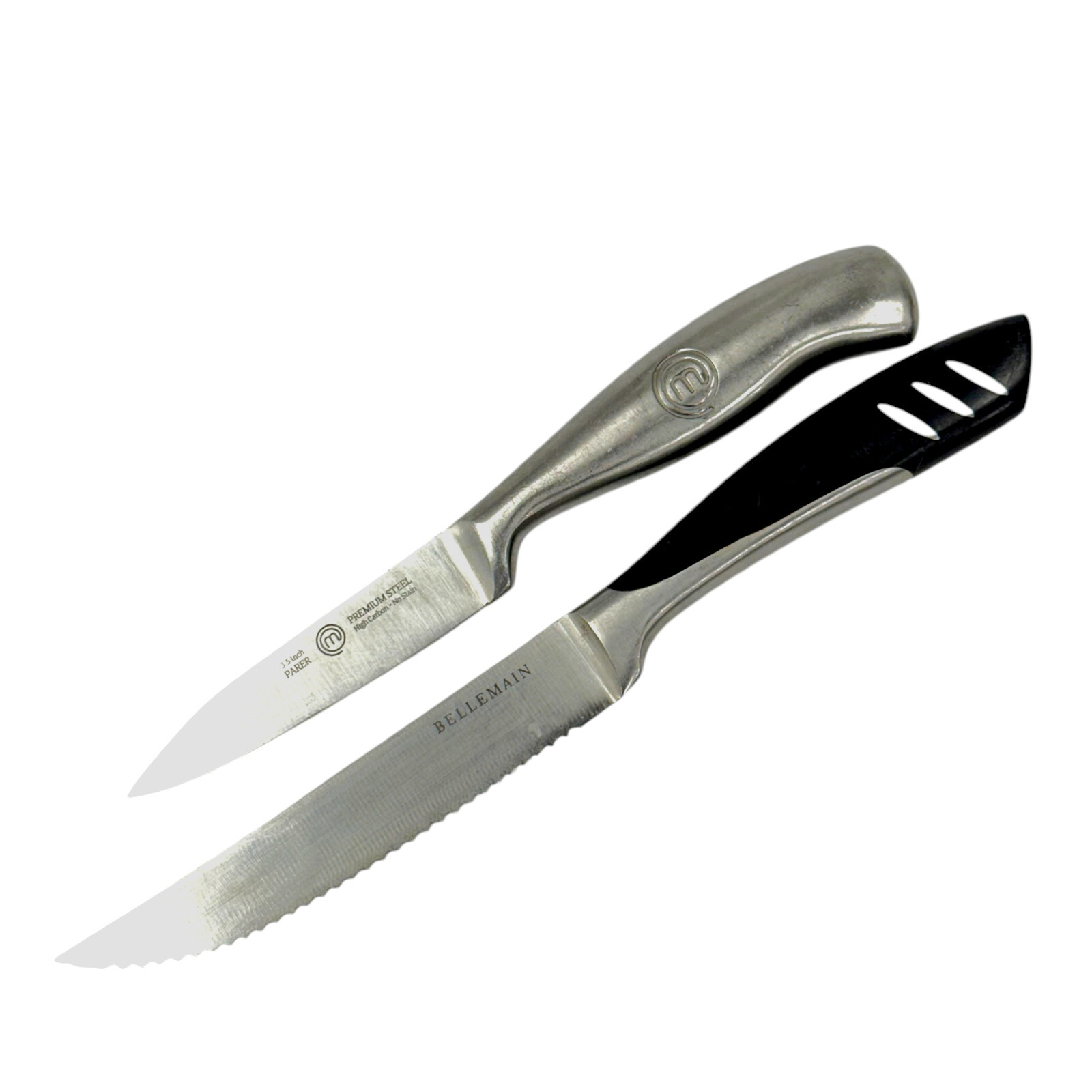Master Chef 3.5 in and Bellemain 5 in Blades Stainless Steel Steak Knife Set 2Pc