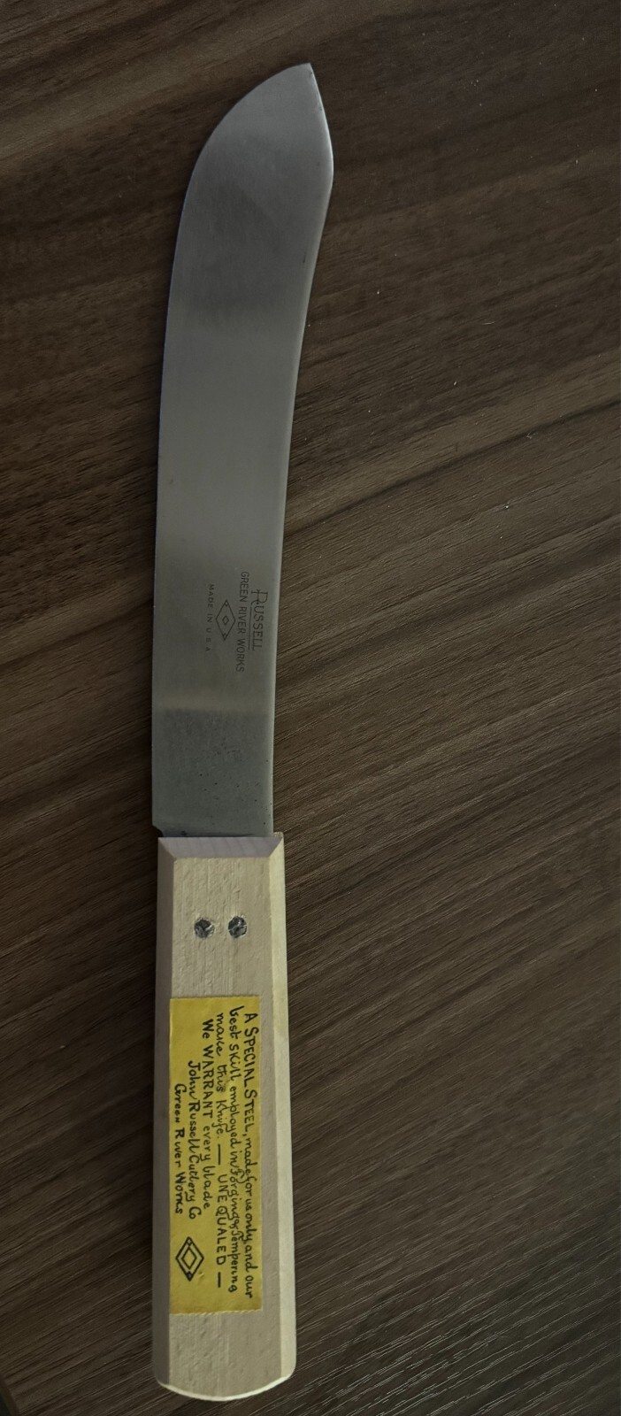 Dexter Russell 8″ Butcher Knife Wood Handle Carbon Steel Hunting Fishing 04451