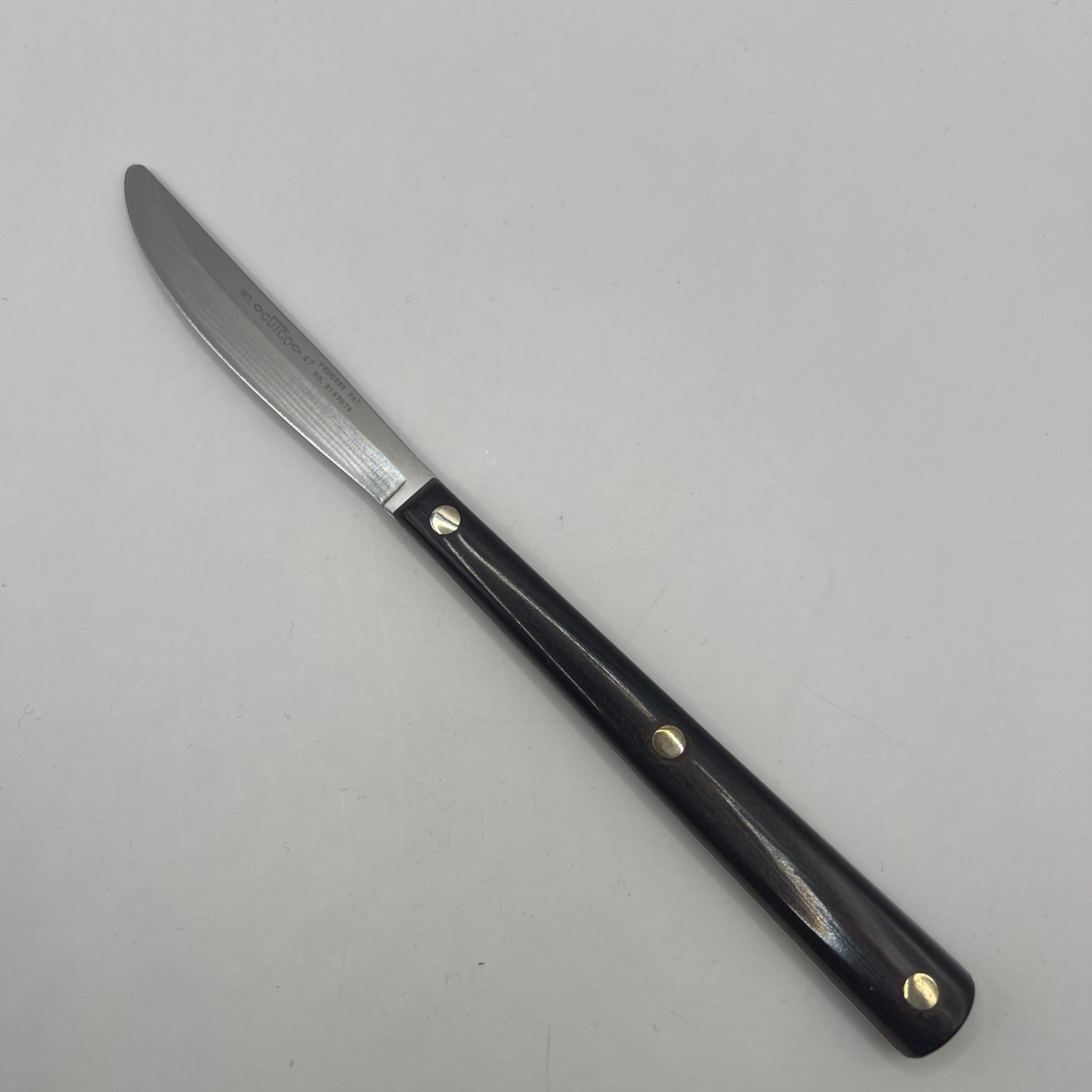 Vtg Cutco Smooth Steak Table Knife 47 or 1759 Brown Handle 8.5” Factory Sharp