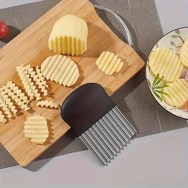 1PC Stainless Steel Potato Knife Wave Knife Wolf Teeth Knife Household Kitchen..