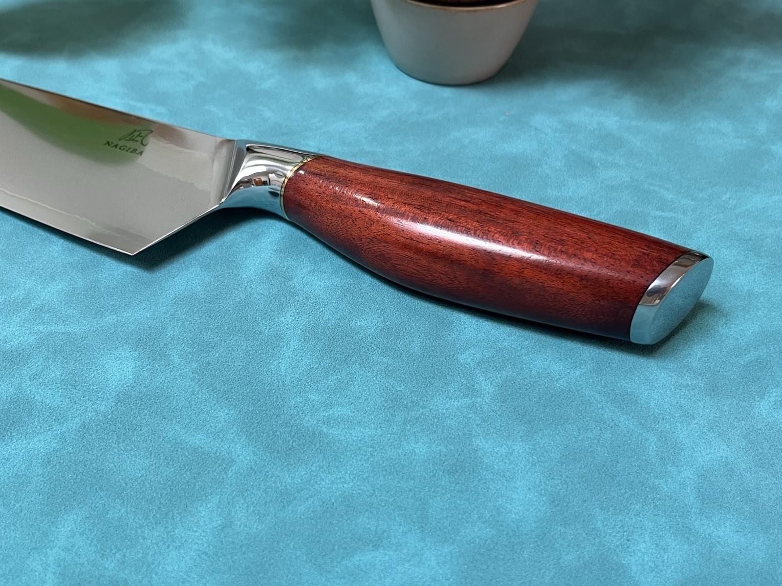 NAGIBA Kiritsuke Chef Knife 8″ 210mm 9Cr 9 Layer Stainless Steel Gyuto Rosewood