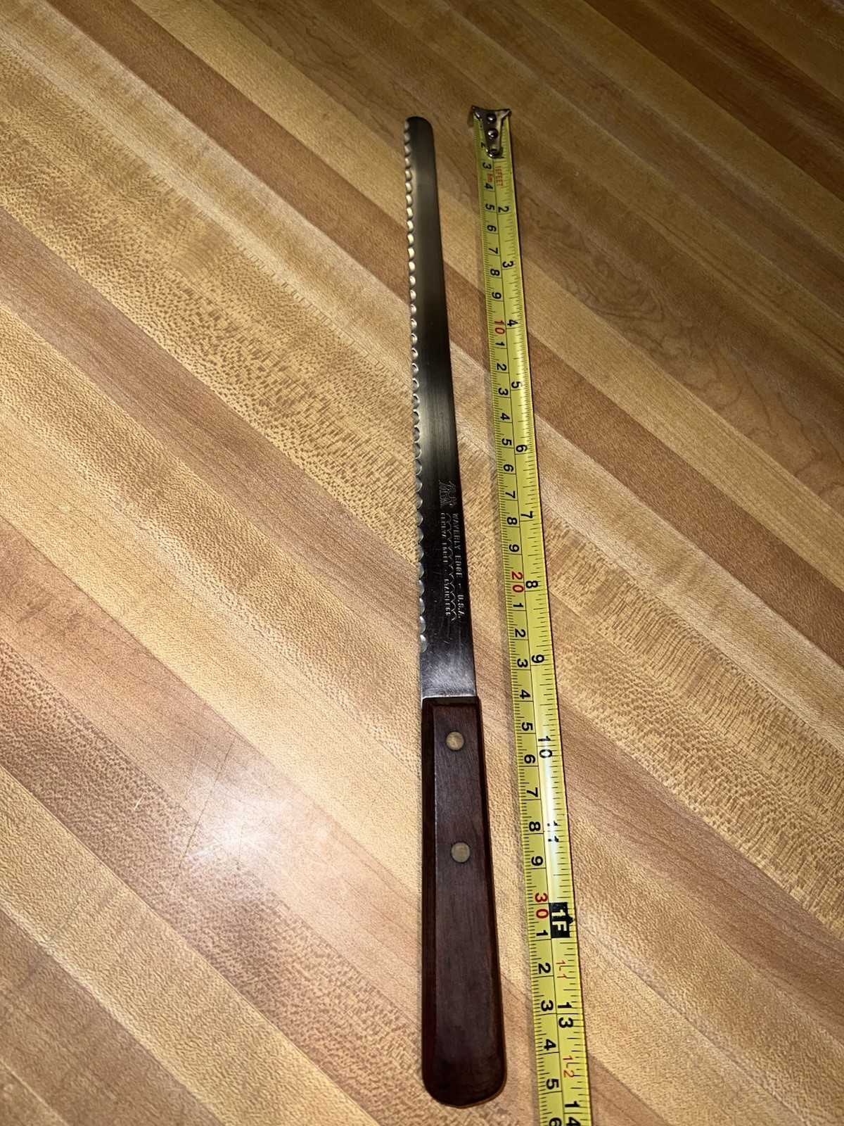 Vintage Flint Waverly Edge USA 9.5″ Serrated Knife