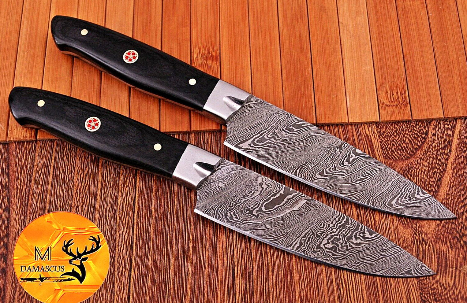 STEAK CHEF KNIVES SET – CUSTOM MADE FORGED DAMASCUS STEEL BLADE 1313