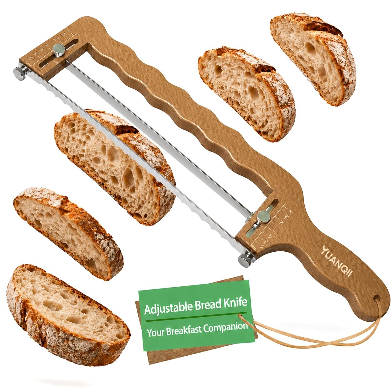 Adjustable Bread Slicer,Bread Knife For Homemade Bread,Bread Cutter for Sourd…
