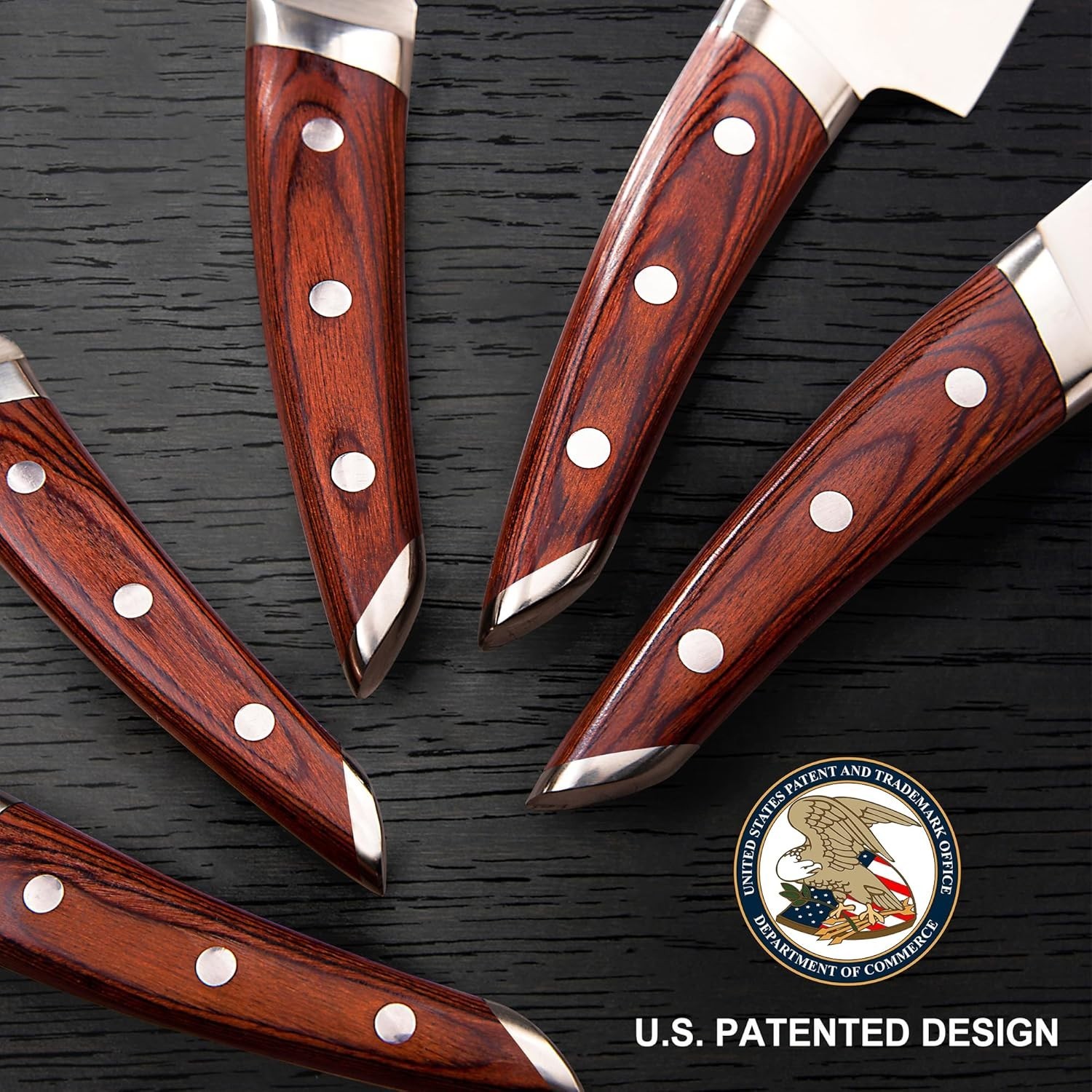 Professional Ultra Sharp Kitchen Knives Set High Carbon Stainless Steel 5 Pieces