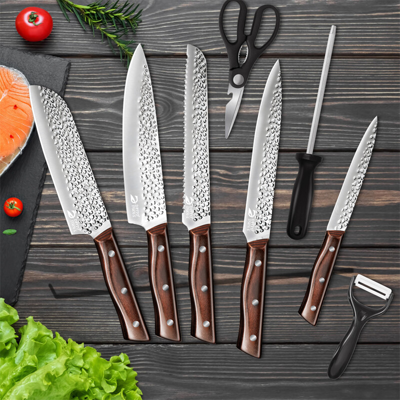 8PCS Kitchen Knife Set Japanese Damascus Chef Knives Cleaver Set w/ Gift Box USA