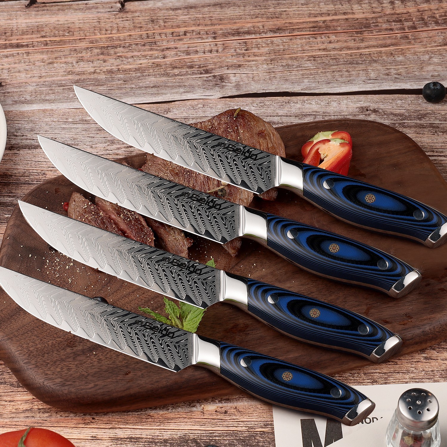 Kanpeki 8-Piece Straight Edge Steak Knife Set – VG10 Super Steel Core