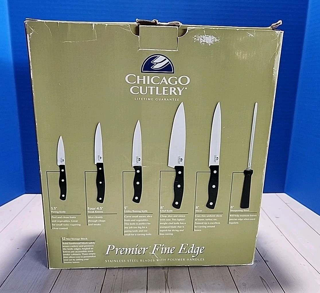 Chicago Cutlery Knife Block with 10 Knives Black Stainless Steel and Polymer