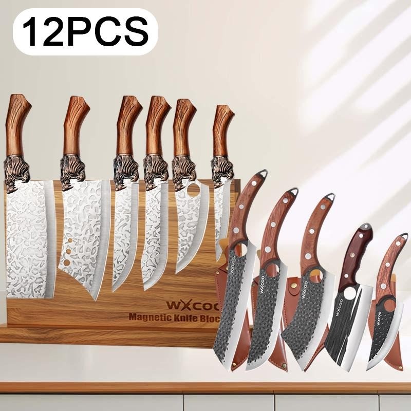 12PCS Stainless Steel Knife Set Multipurpose Chef Utility Cutting Knives