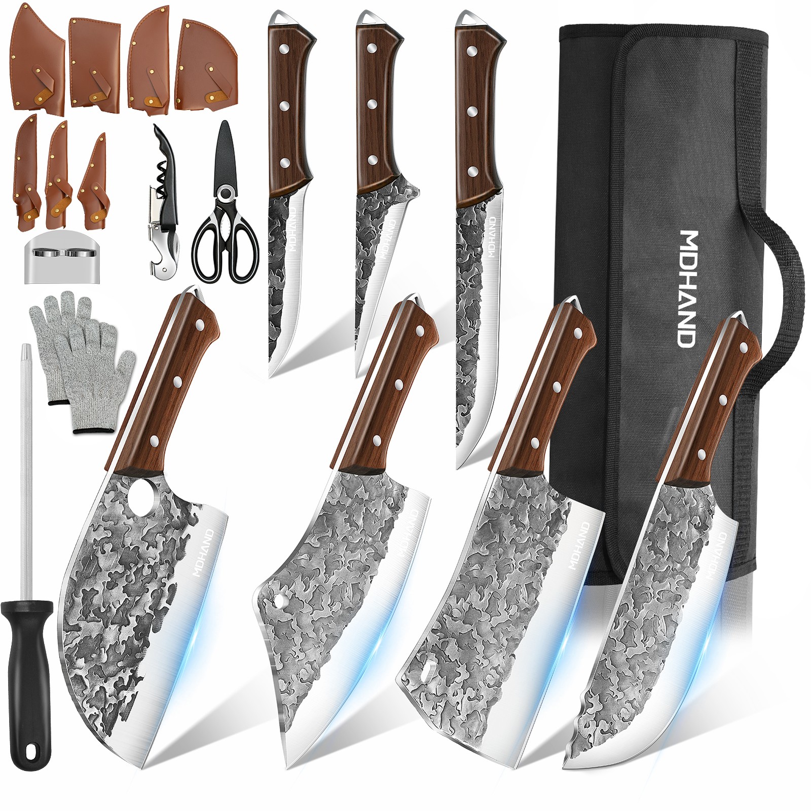 14PCS Kitchen Knfie Set Japanese Butcher Boning Knife Stainless Steel Chef Knife