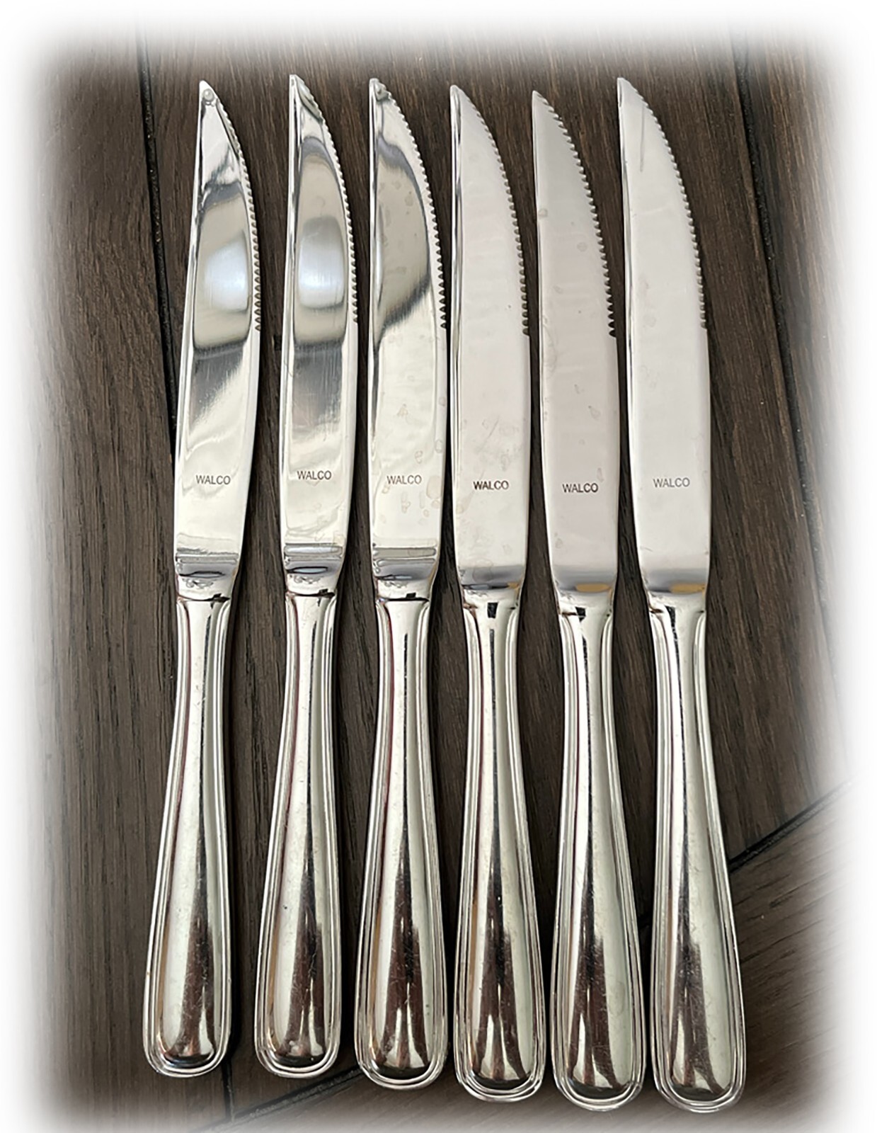 Walco Stainless BALANCE Serrated DINNER Knives Choose Set of 6 or Individual Pc