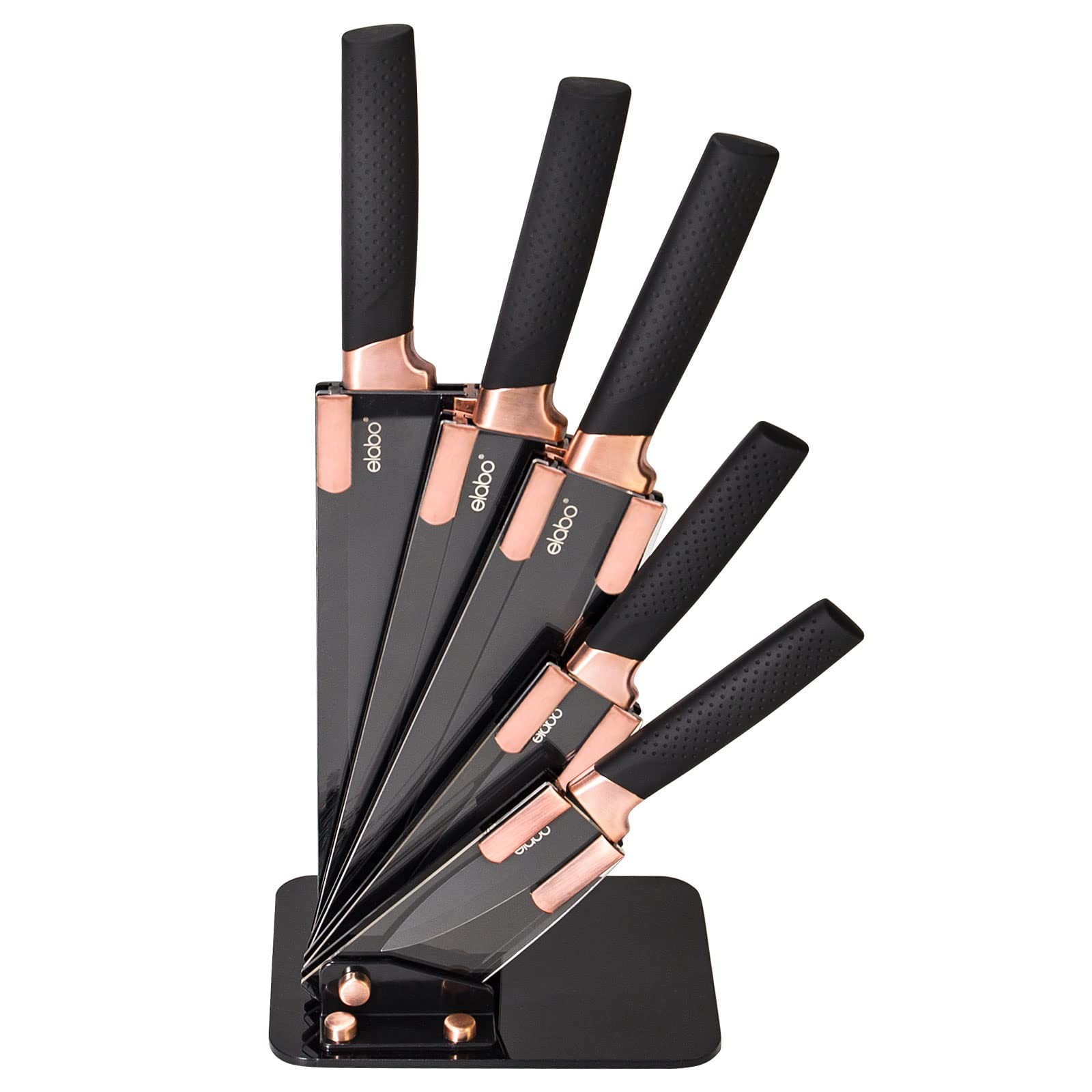 Set De Cuchillos De Cocina Con Portacuchillos Inoxidable Para Chef Profesional