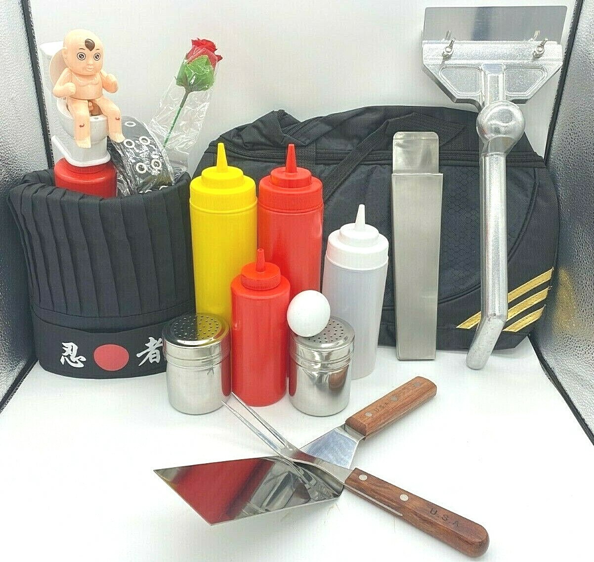 Whole Set Of Hibachi or Teppanyaki Chef Tool All In One For Beginger (Economic)