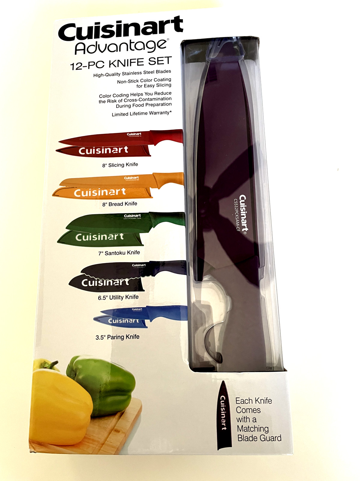 Cuisinart – Ceramic Color Coated -12 Piece – Knife Set with Blade Guards