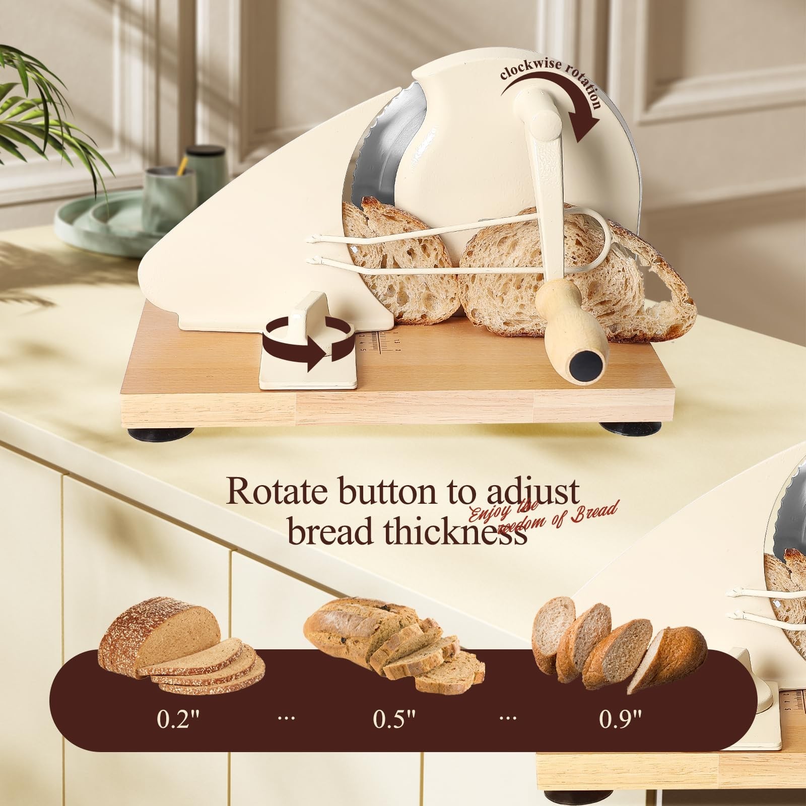 Manual Bread Slicer for Homemade Bread,Even Slicing Thickness-Adjustable Slic…