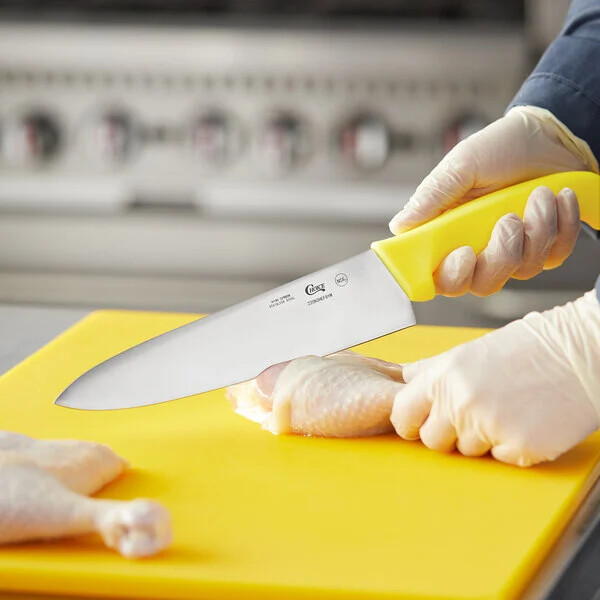 Choice 8″ Chef Knife with Yellow Handle, NSF Listed