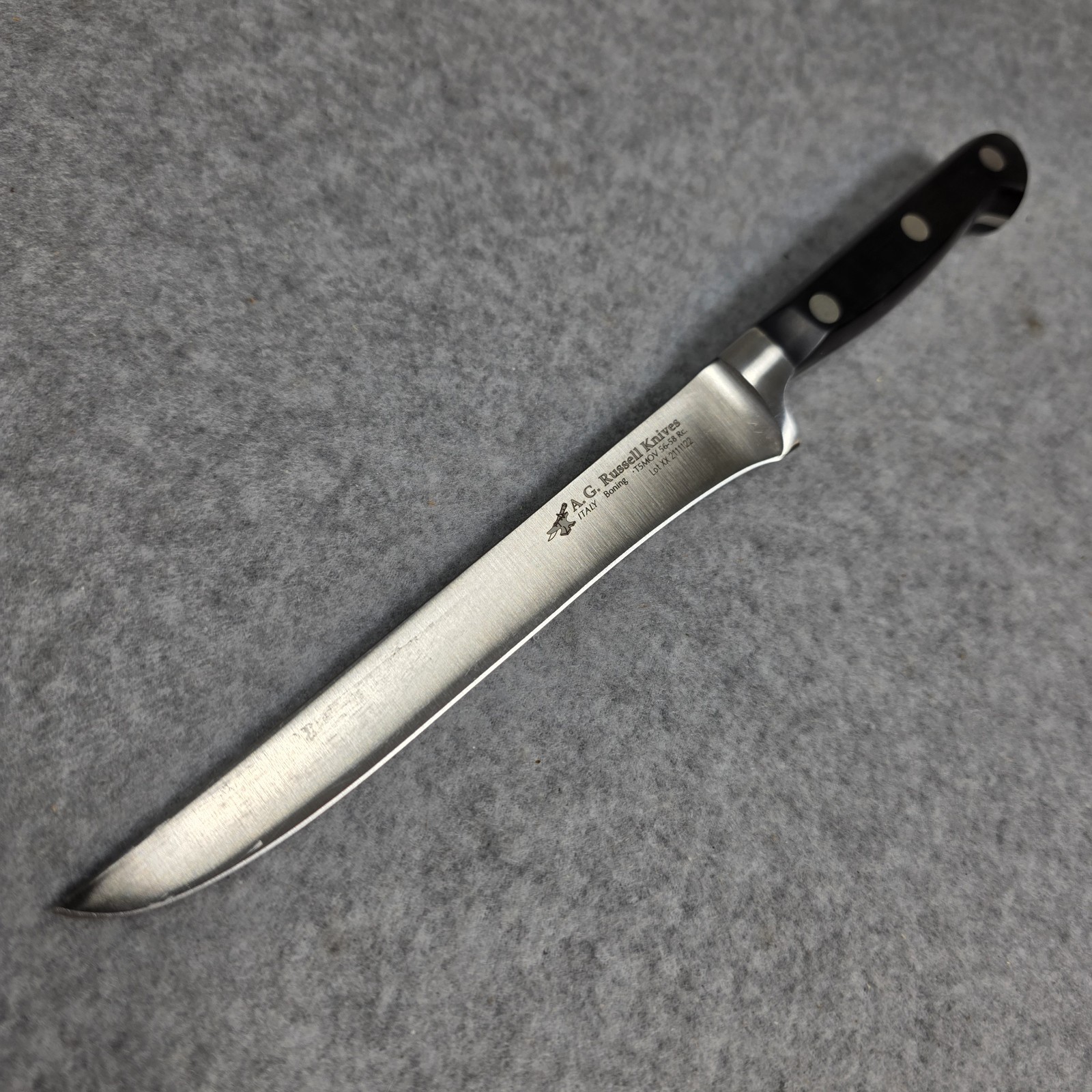 AG Russell Italy Boning Knife 6″ Vanadium High-Carbon T5MOV 56-58 Rc. Forged