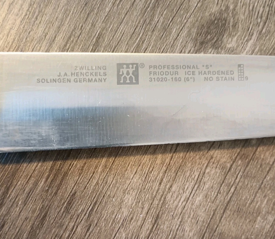 2 Precision Hollow Ground Stainless Steel & 4 J.A. Henckels Knives + Bread Knife