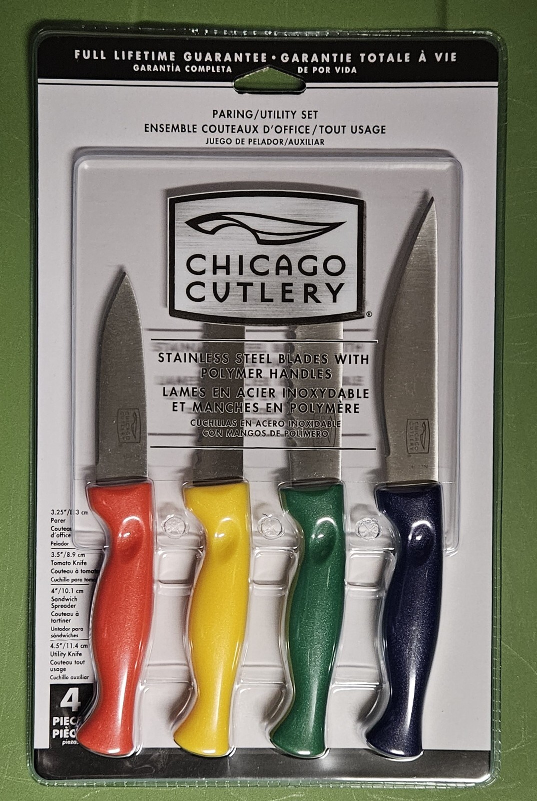 Chicago Cutlery Paring/ Utility Knives Stainless Steel Blades Polymer Handles