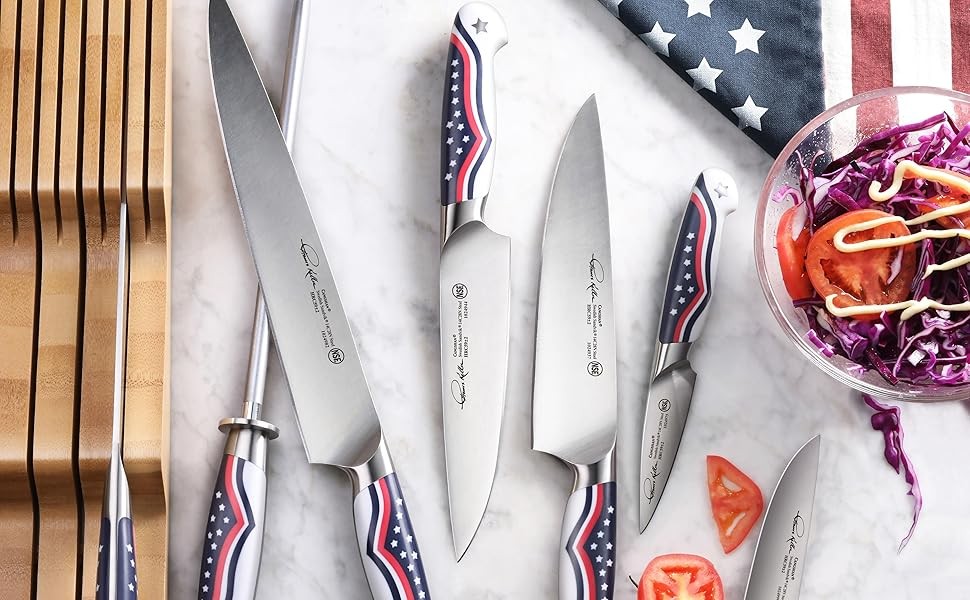 United Series 1026122 Swedish 14C28N Steel Forged 5-Piece Essential Knife Box