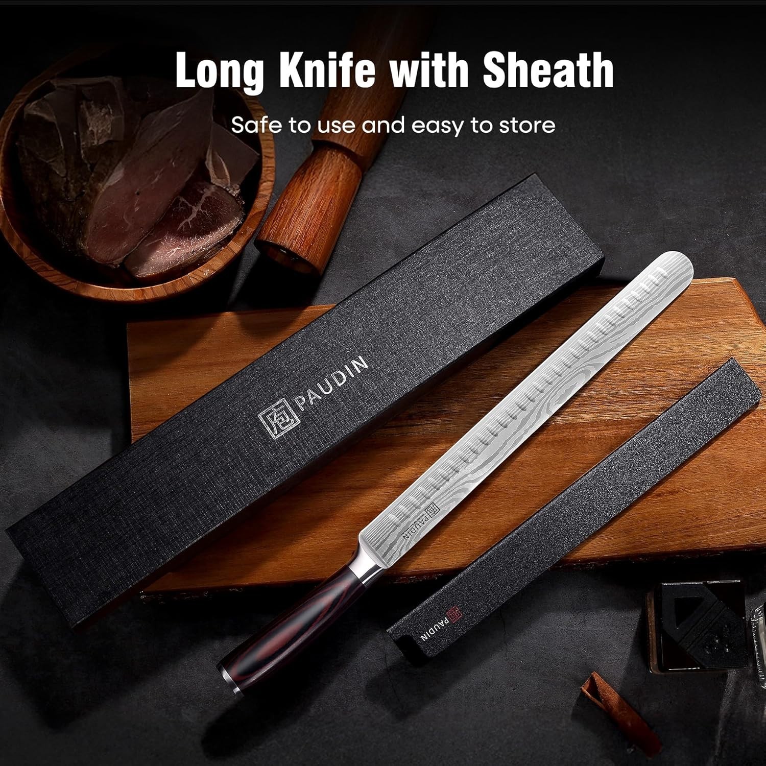Pro-Grade 12-Inch Carving Knife – Ideal for BBQ, Turkey, and Roasts – Gift-Ready
