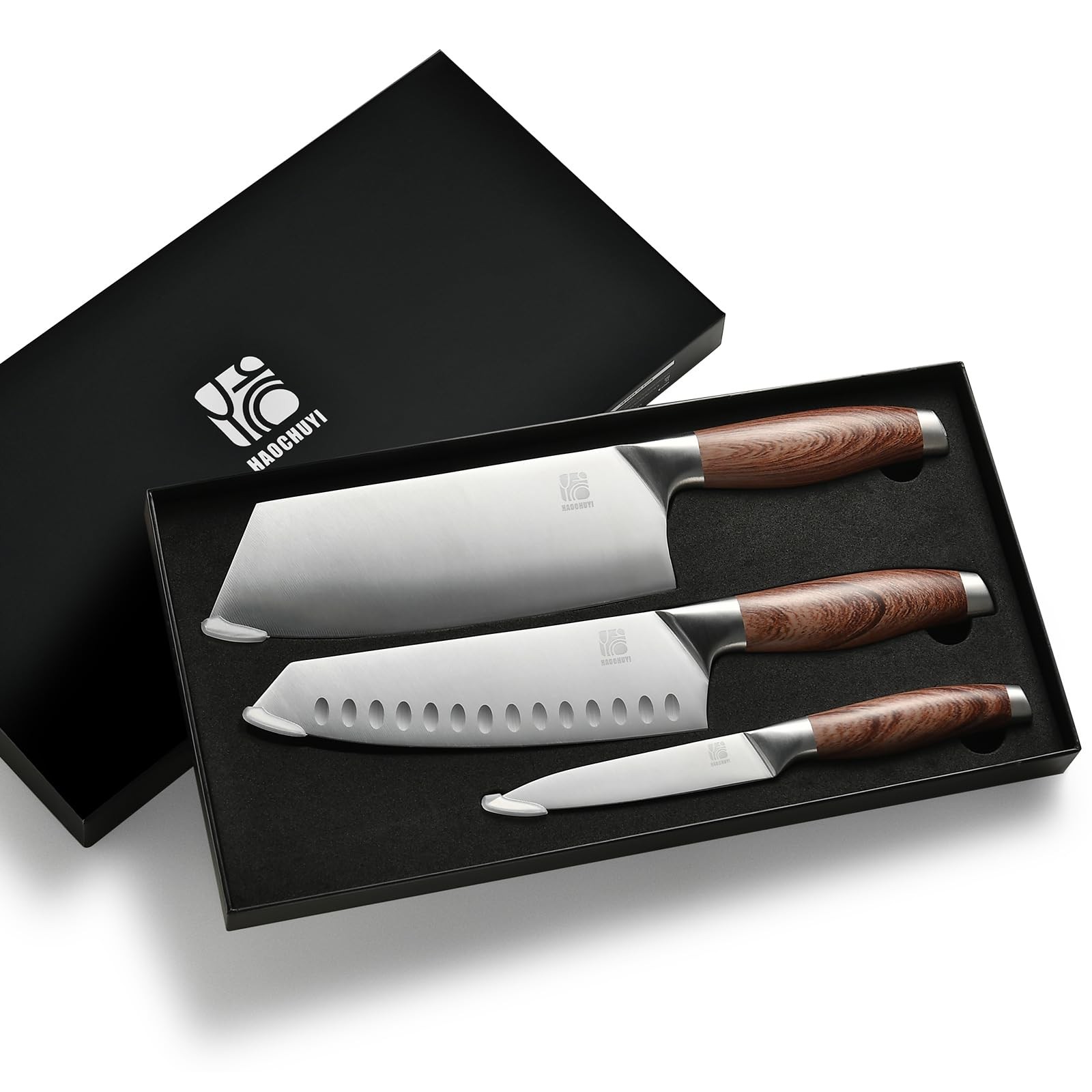 3-Piece Professional Chef Knife Set – Ultra-Sharp Kitchen Knives with Ergonom…