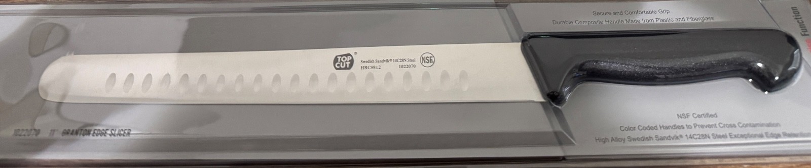 Top Cut Commercial Kitchen Knife Set 4 Pc NEW Sandvik Swedish Steel NSF Santoku