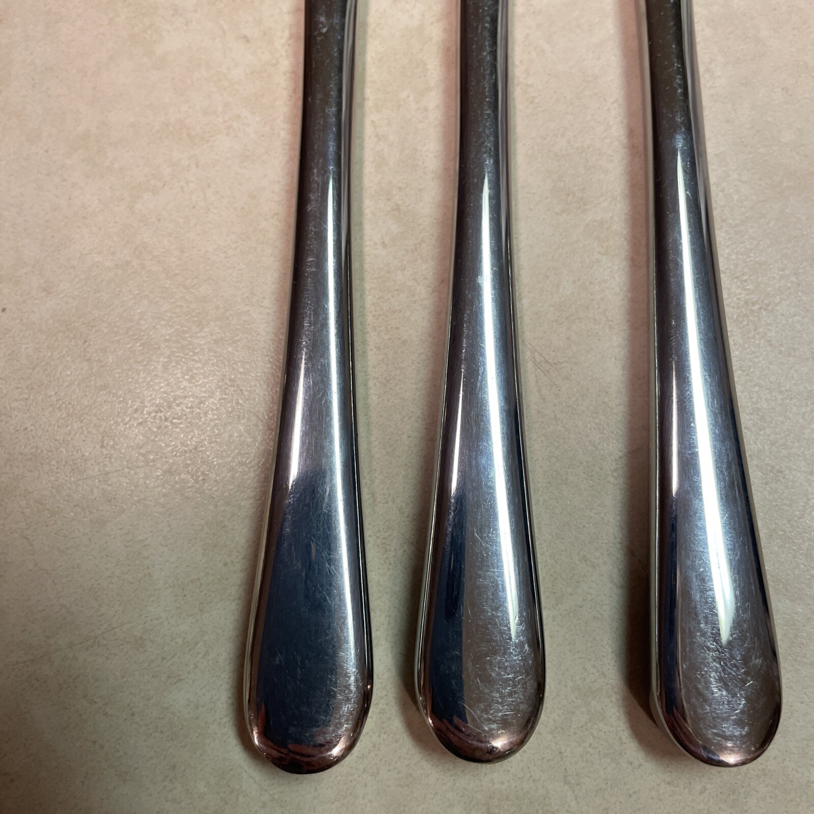 Tomodachi Steak Knives Stainless Steel Smooth Modern 9.5” Long Set of 3 READ