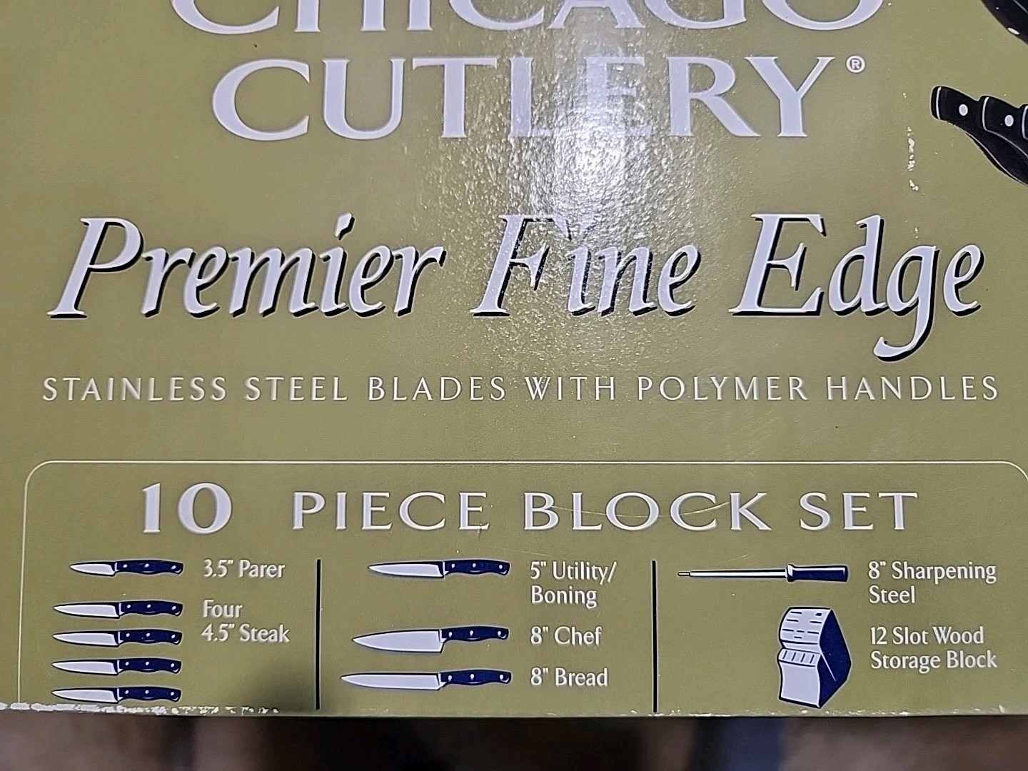 Chicago Cutlery Knife Block with 10 Knives Black Stainless Steel and Polymer