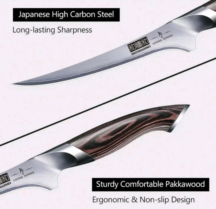 HOSHANHO Fillet Pro Knife 7 Inch Super Sharp Boning Knife High Carbon Stainless