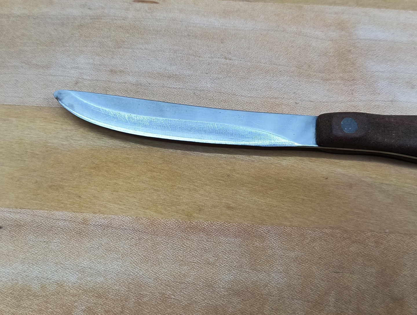 Vintage Cutco 1059 Steak Knife Smooth Edge Brown Wood Handle