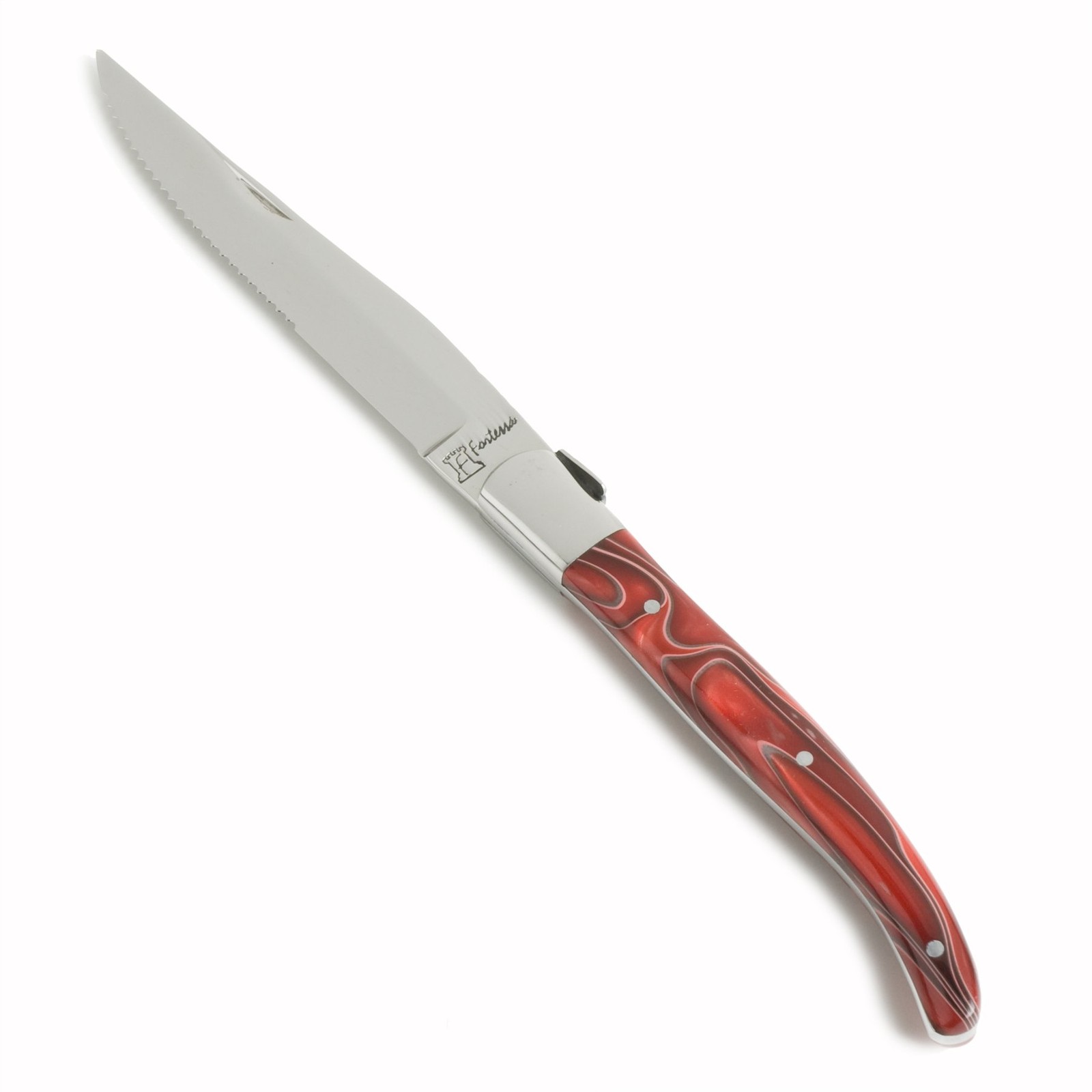 Provencal Serrated Steak Knife 9.25inch Red Handle Set Of 6
