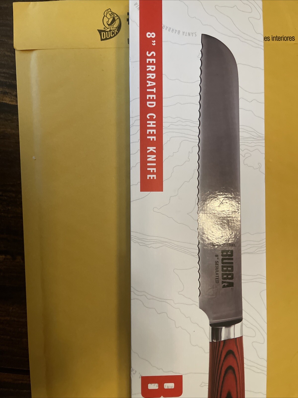 Bubba Blade Kitchen Knife 8″ Serrated German Steel Long Blade G-10 1114267