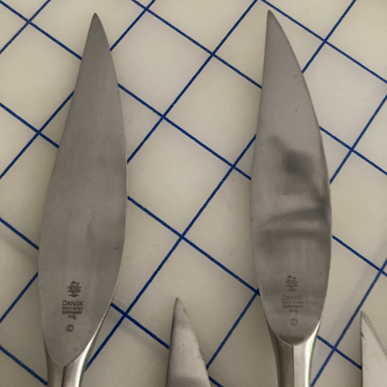 (Set of SEVEN) Dansk Fjord Steak Knives Germany IHQ Teak Handles