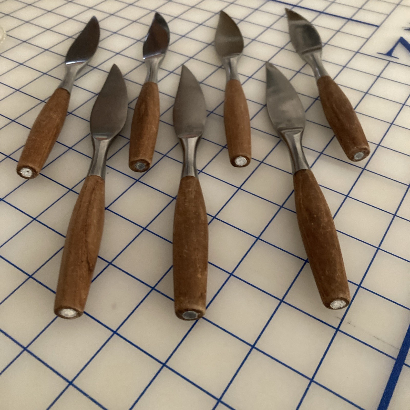 (Set of SEVEN) Dansk Fjord Steak Knives Germany IHQ Teak Handles