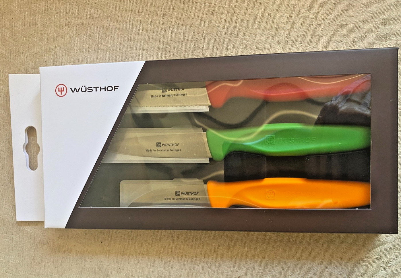 Wusthof Gourmet 3 Pc Paring Knife Set Color Coded Red Green Yellow 9335c New