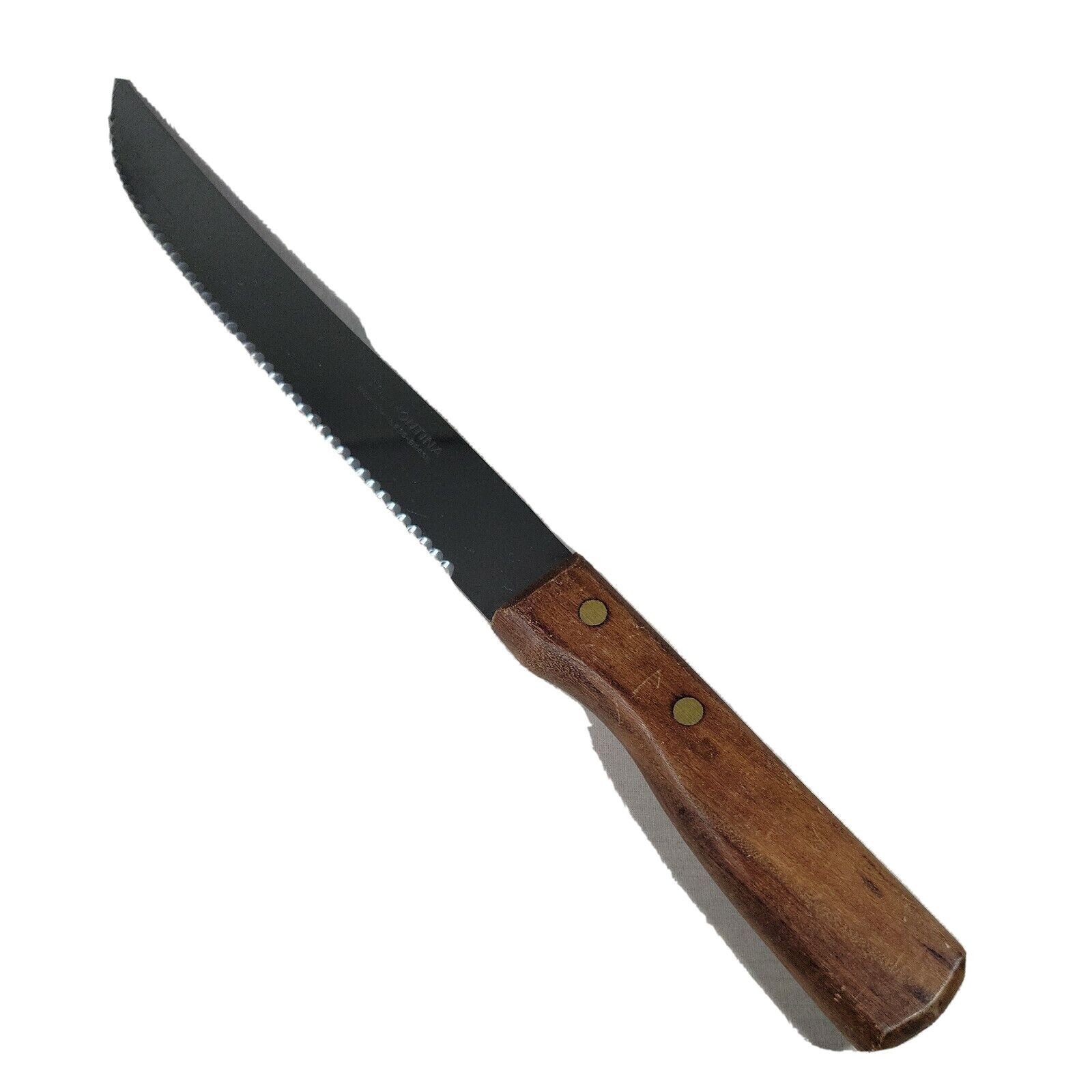 Tramontina Inox Knife 8″ Blade Full Tang Wood Handle Stainless Bread Knife Vtg