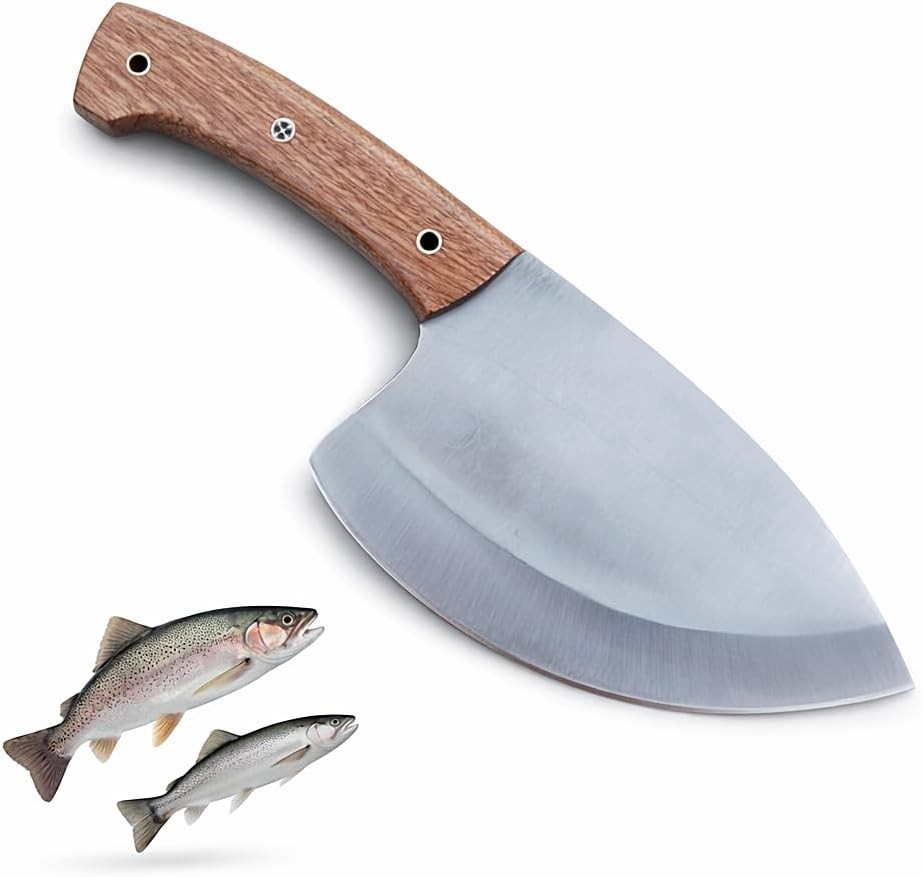 Handmade Cleaver Tuna Fish Knife Full Tang Butchering Cutting Filleting Small