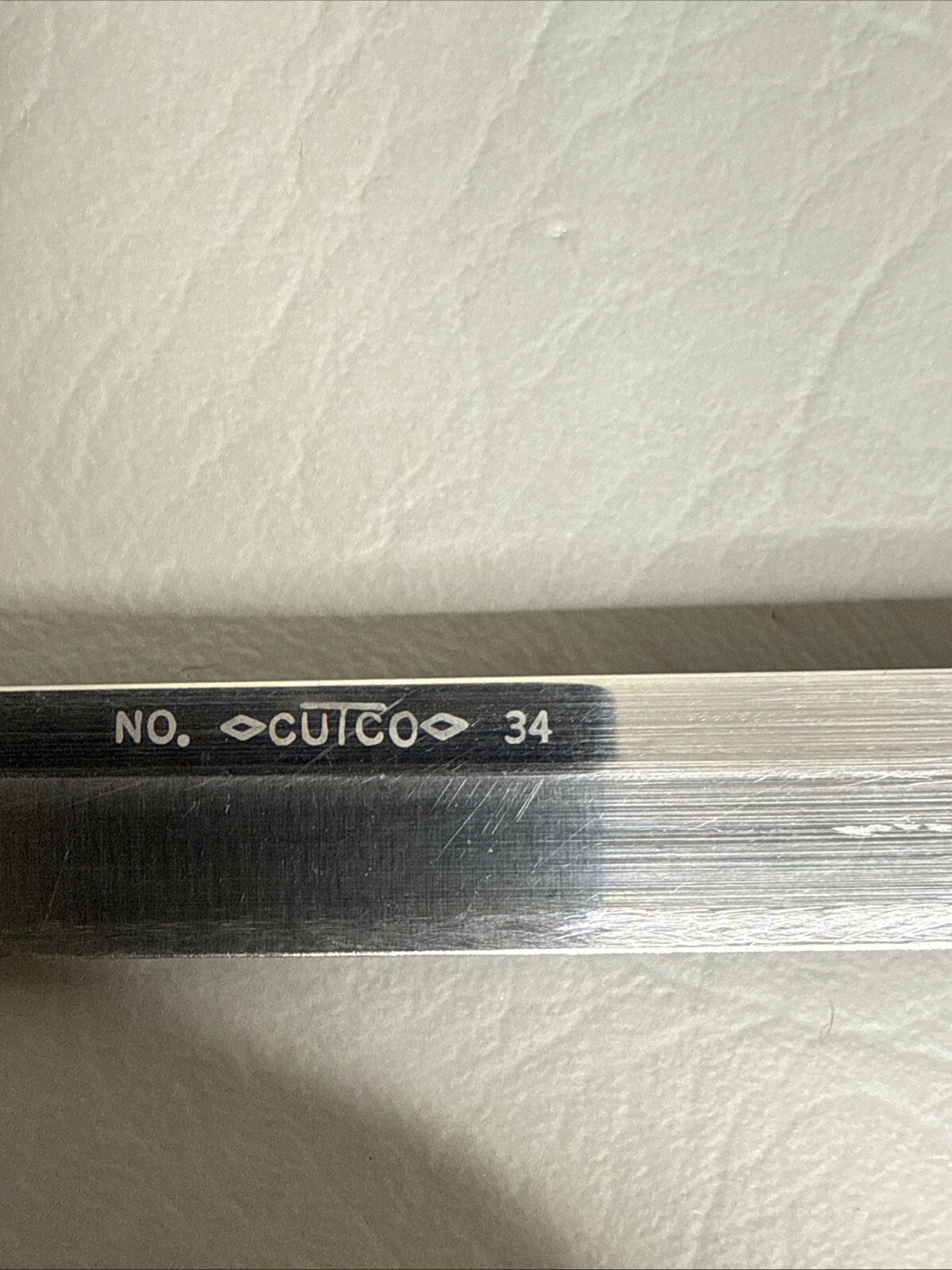 Vintage Cutco 34 Flat Blade 9.5″ Slicing Knife w/ Wood Handle Pat 2147079