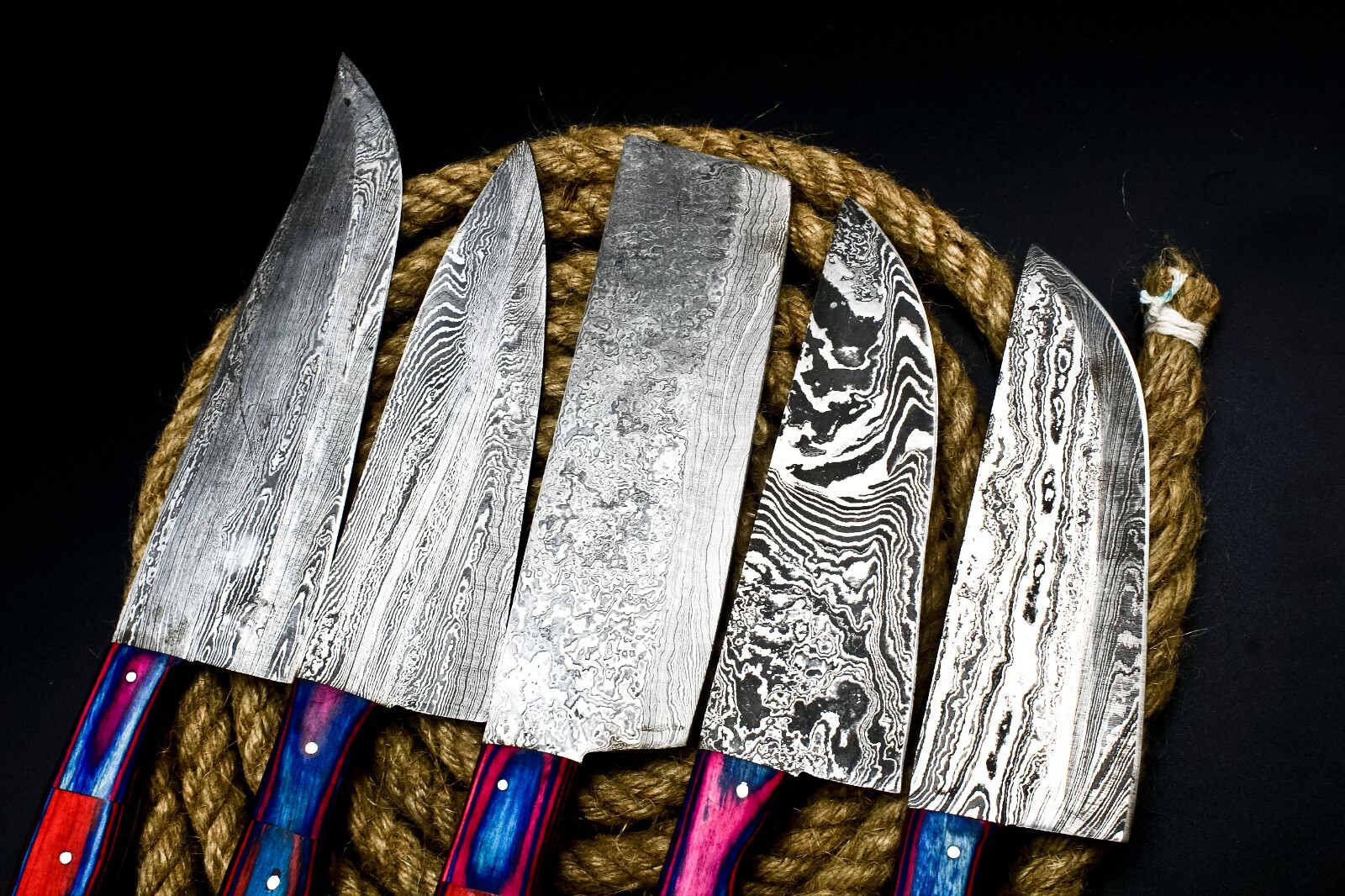 CUSTOM HANDMADE FORGED DAMASCUS STEEL CHEF KNIFE KITCHEN CHEF KNIVES SET