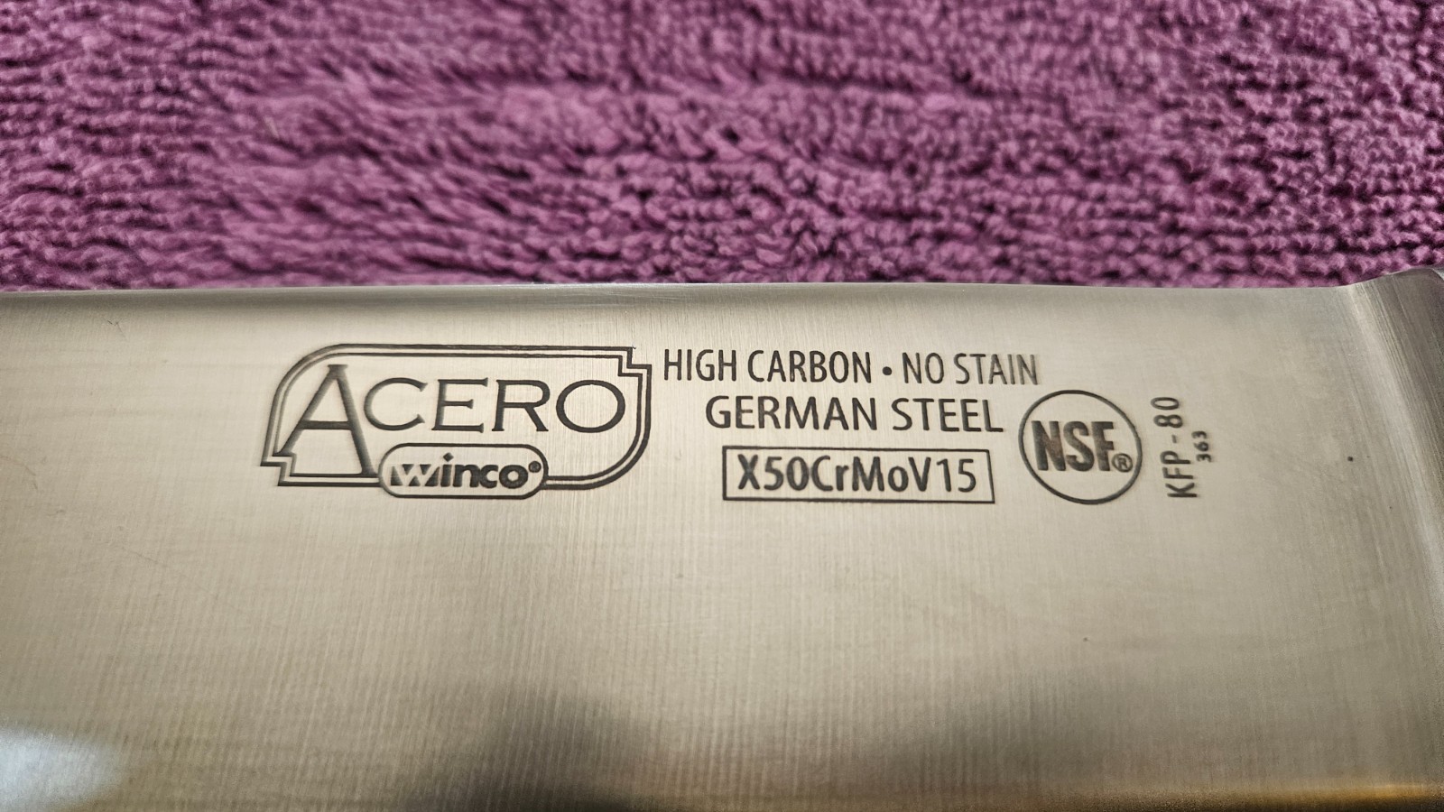 § 🔪 Acero Winco KFP-80 8″ Chefs Kitchen Knife • NSF • German Steel X50CrMoV15