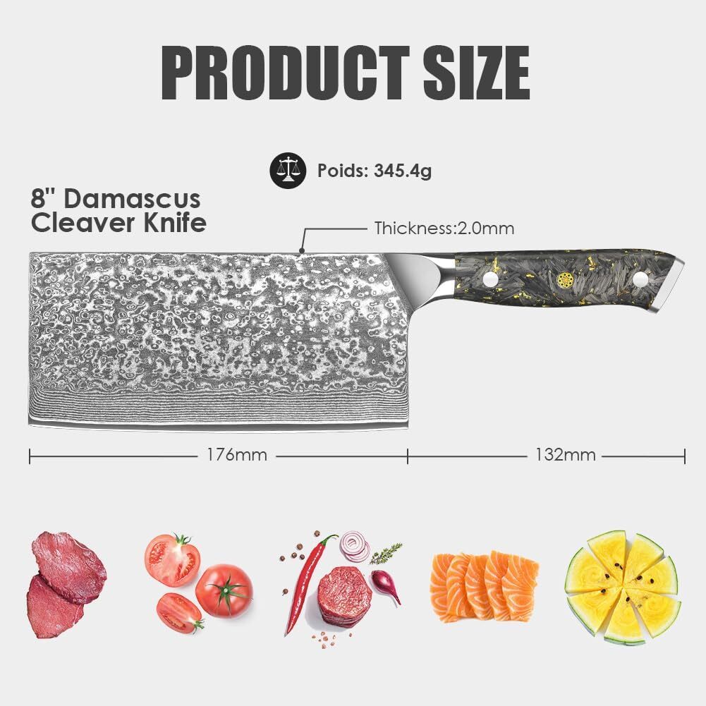Damascus Kitchen Chef Knife/Santoku Knife VG10 Damascus Steel Hand forged Knife