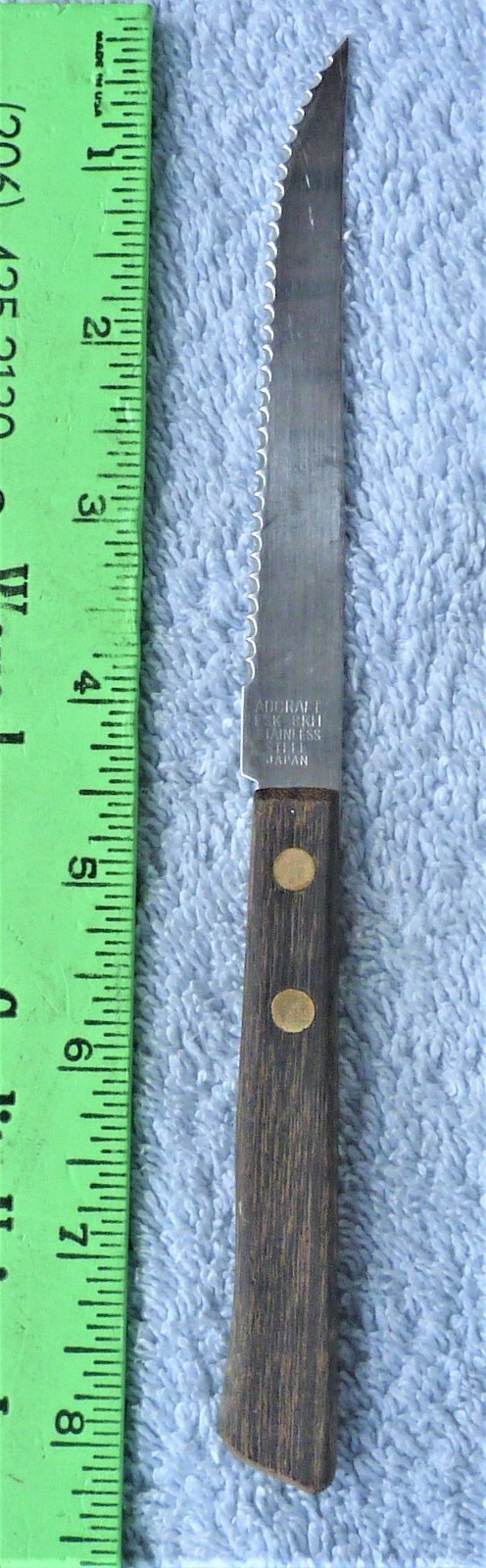 ADCRAFT Paring Knife/Steak Knife stainless serrated blade brown wood handle