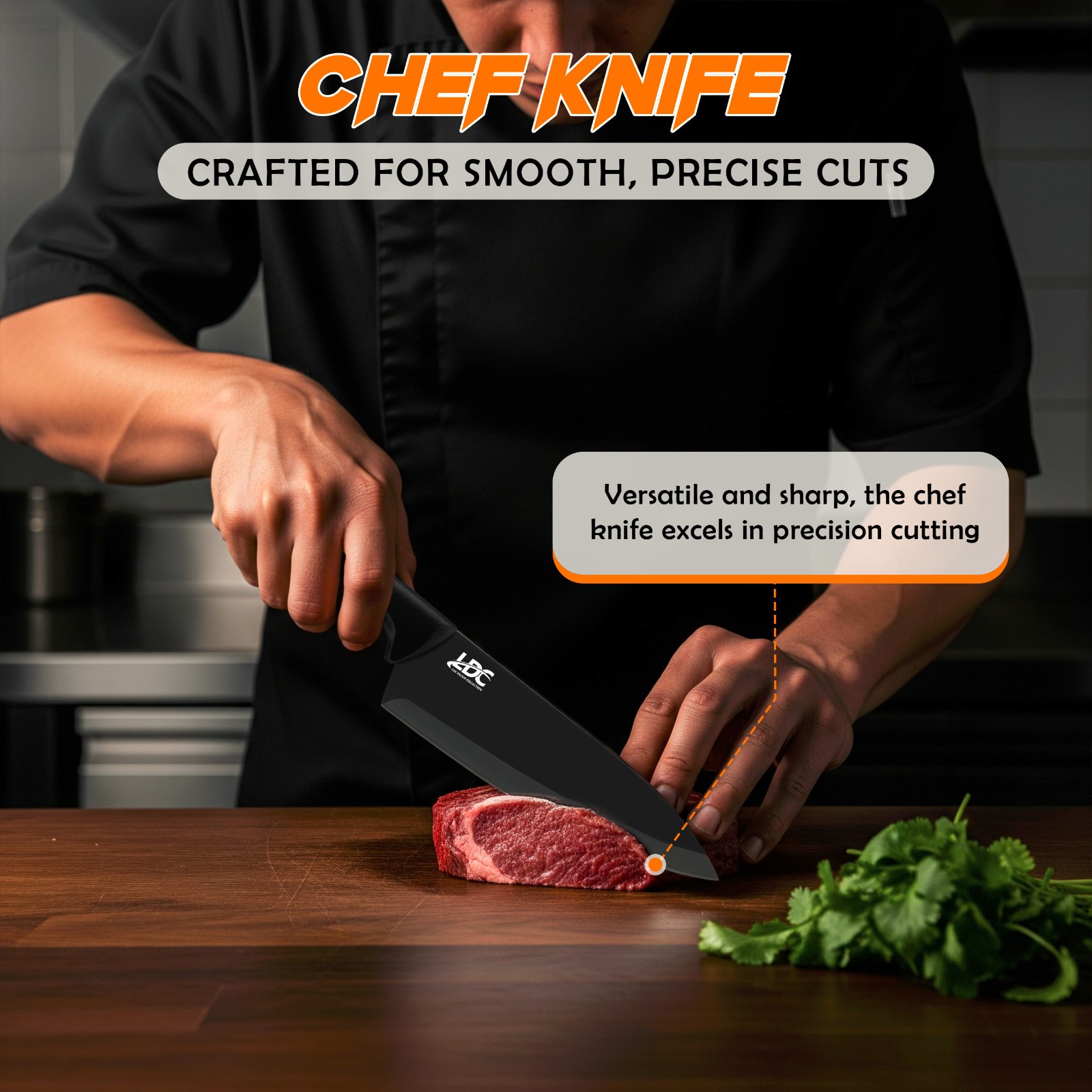 7 Piece Kitchen Knife Set Stainless Steel Ultra Sharp Steak Cooking Chef Knives