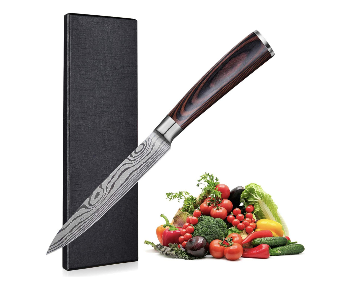 Utility Knife, 5 Inch German Steel Pro Sharp Cooking Kitchen Knife in Gift Box