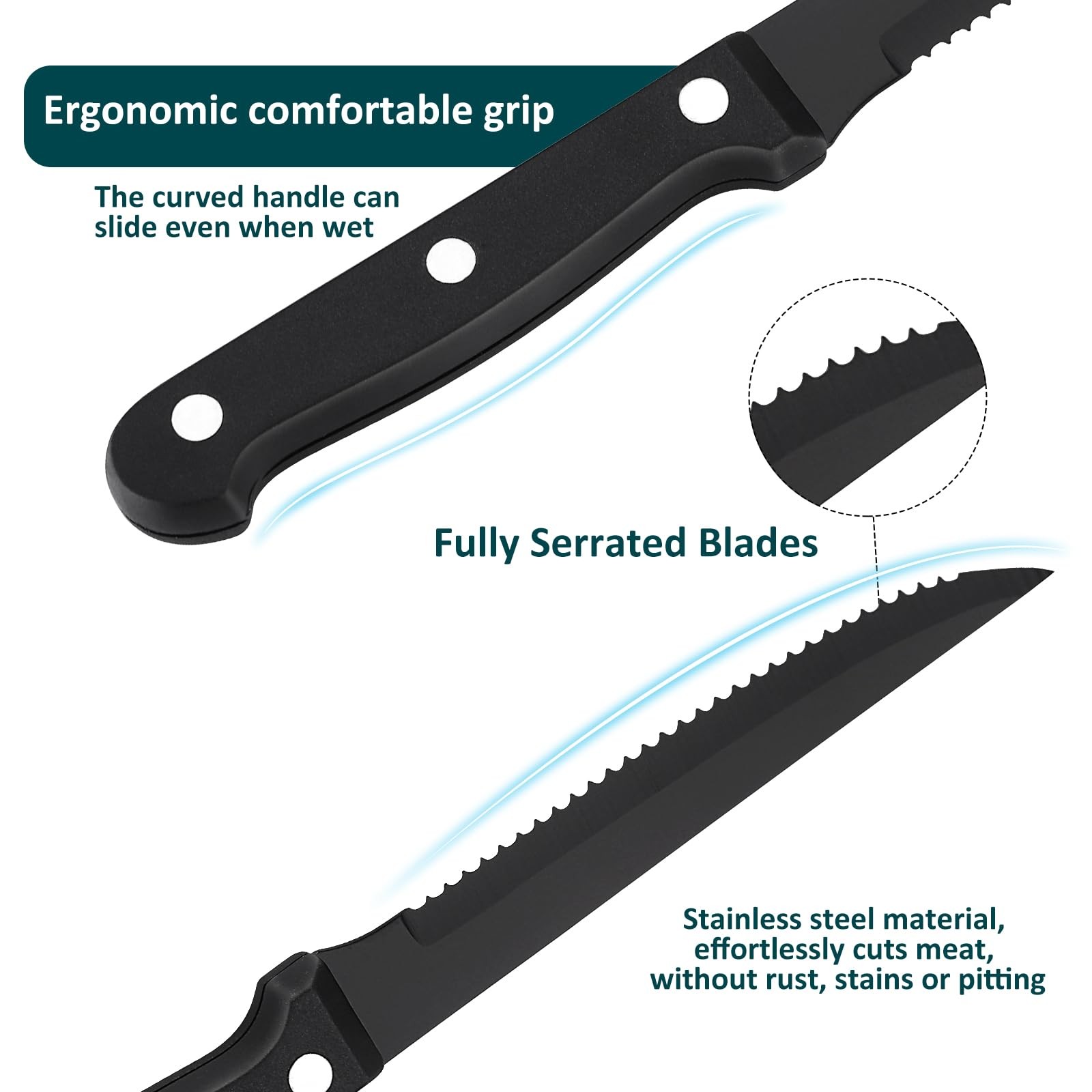 Steak Sets, Kitchen Chef Set & Serrated of 8 – Professional Design Collection…